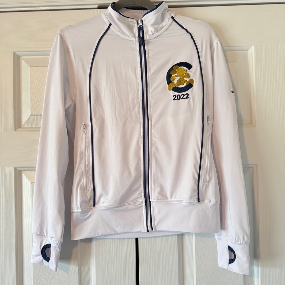 Club Run Disney White Full Zip 2022 50th Anniversary Jacket With Navy Trim, XS
